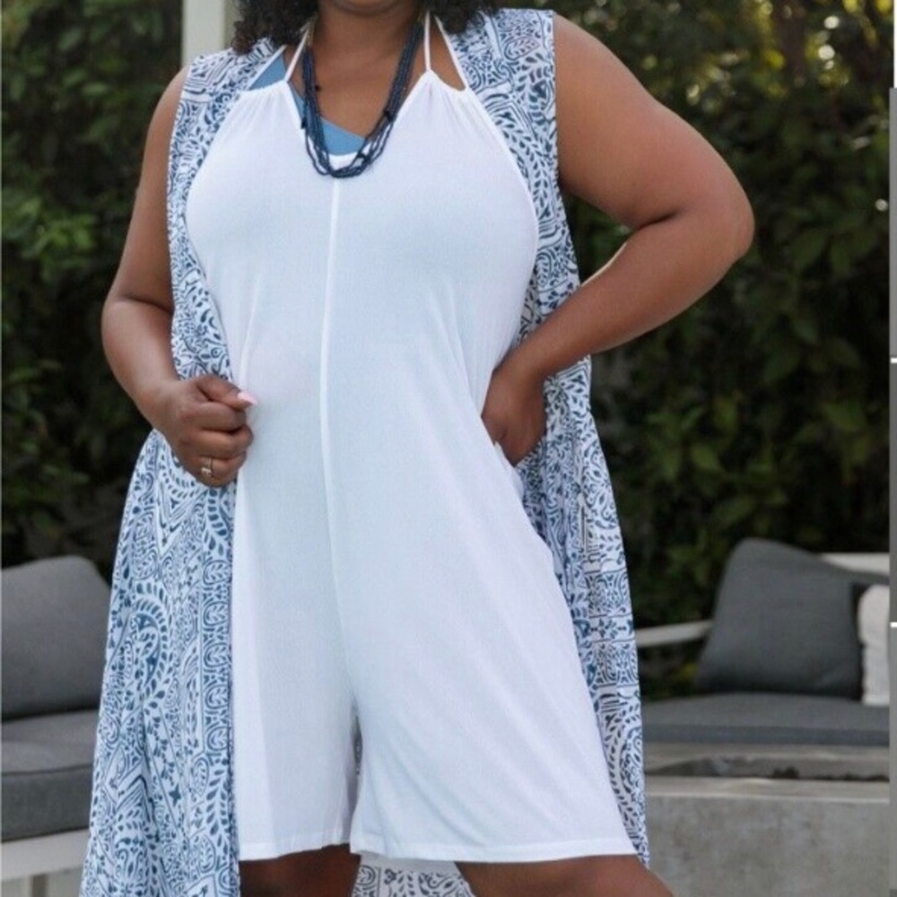 White Paradise Romper / Swimsuit Cover Up  NWT!